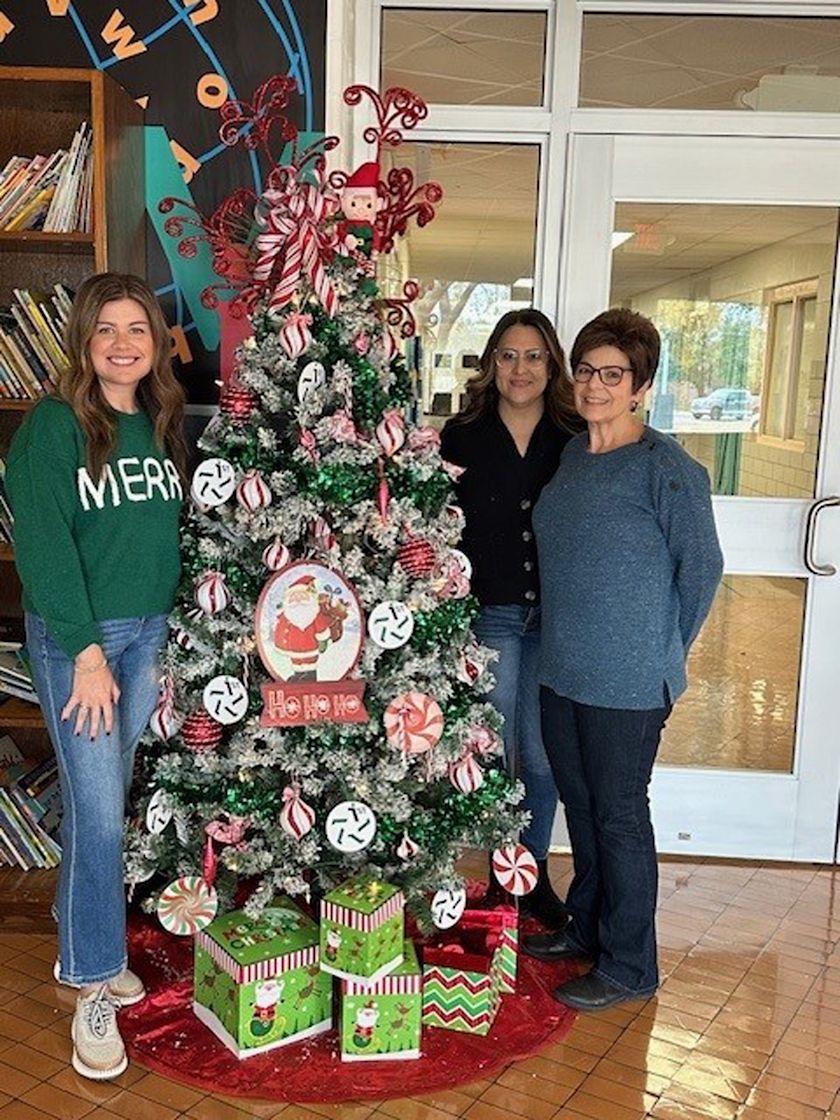 Decorating for Christmas at Booker T Washington Elementary School